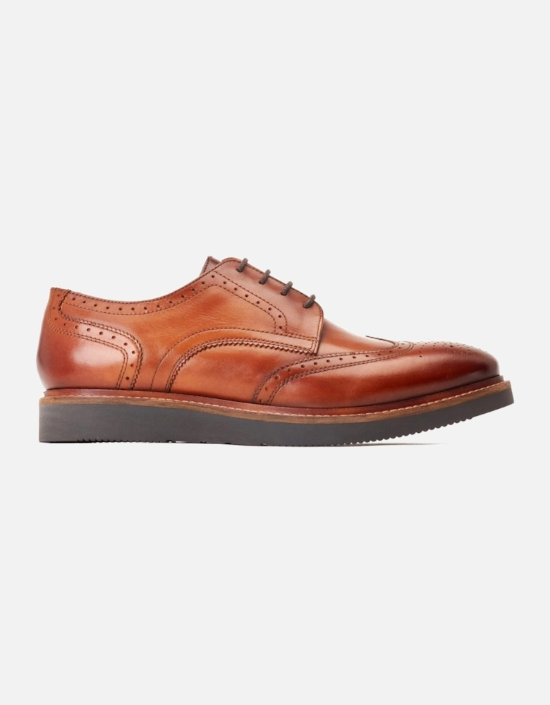 London Joe Leather Men's Burnt Tan Brogues Shoes