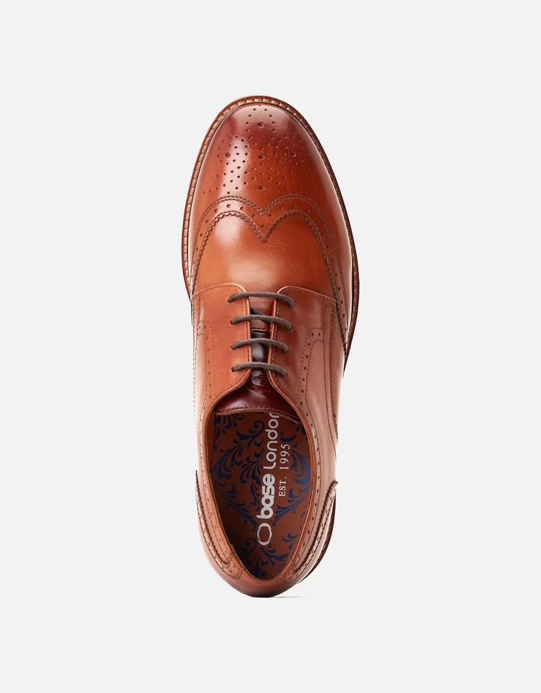 London Joe Leather Men's Burnt Tan Brogues Shoes