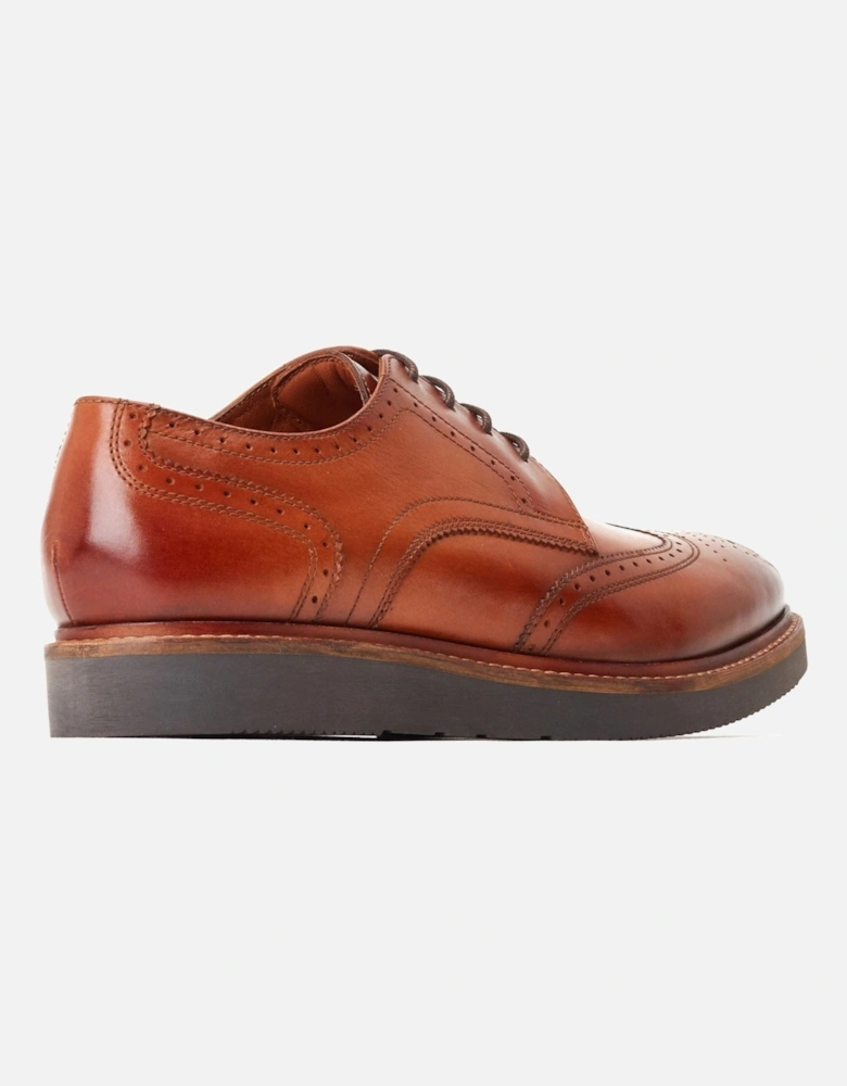 London Joe Leather Men's Burnt Tan Brogues Shoes