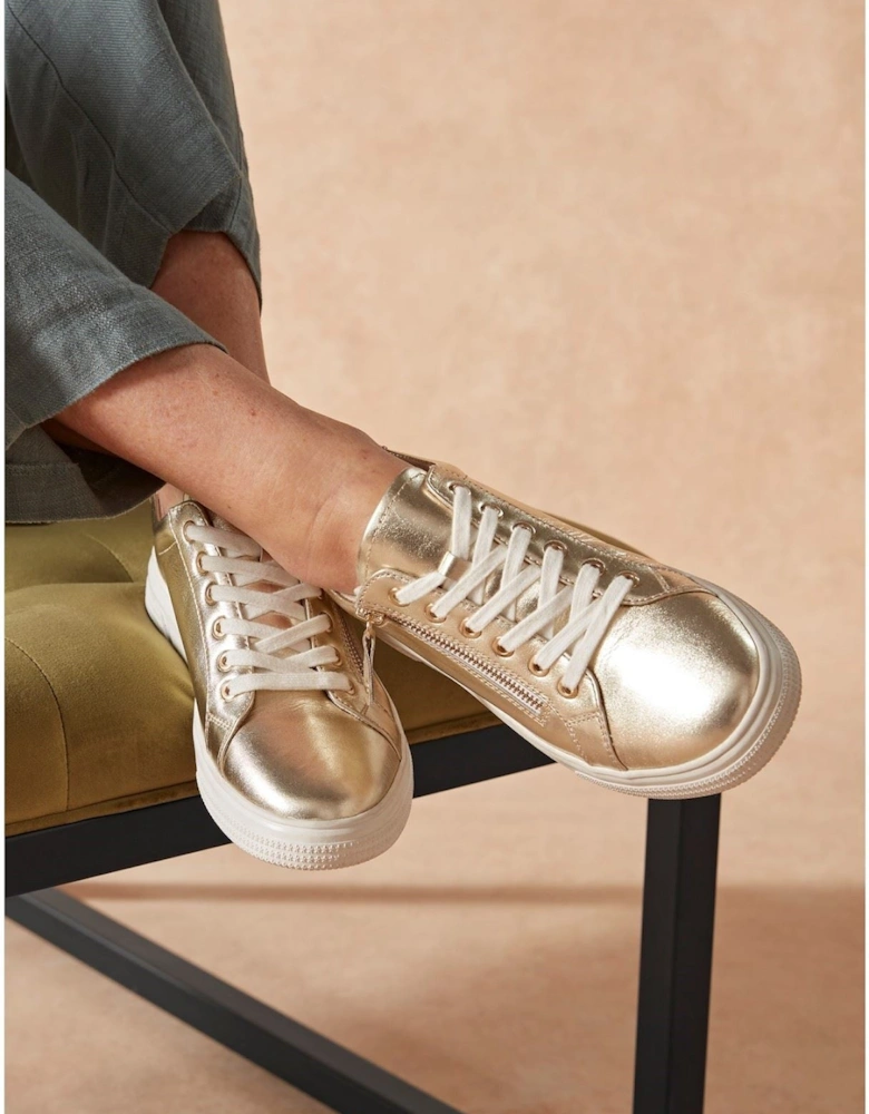 Martha Leather Women's Gold Trainers