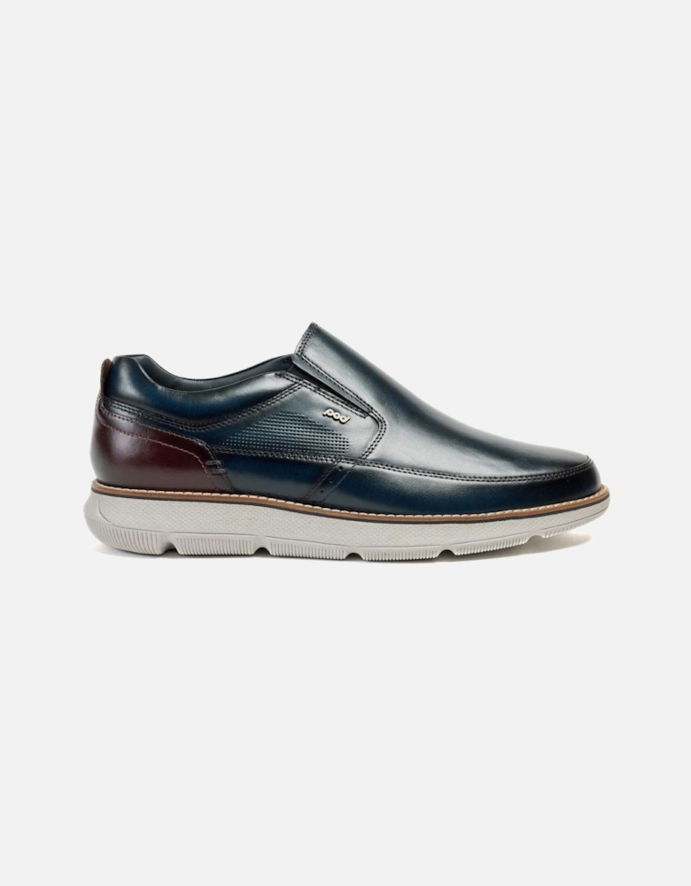 Fowler Leather Men's Navy Loafers