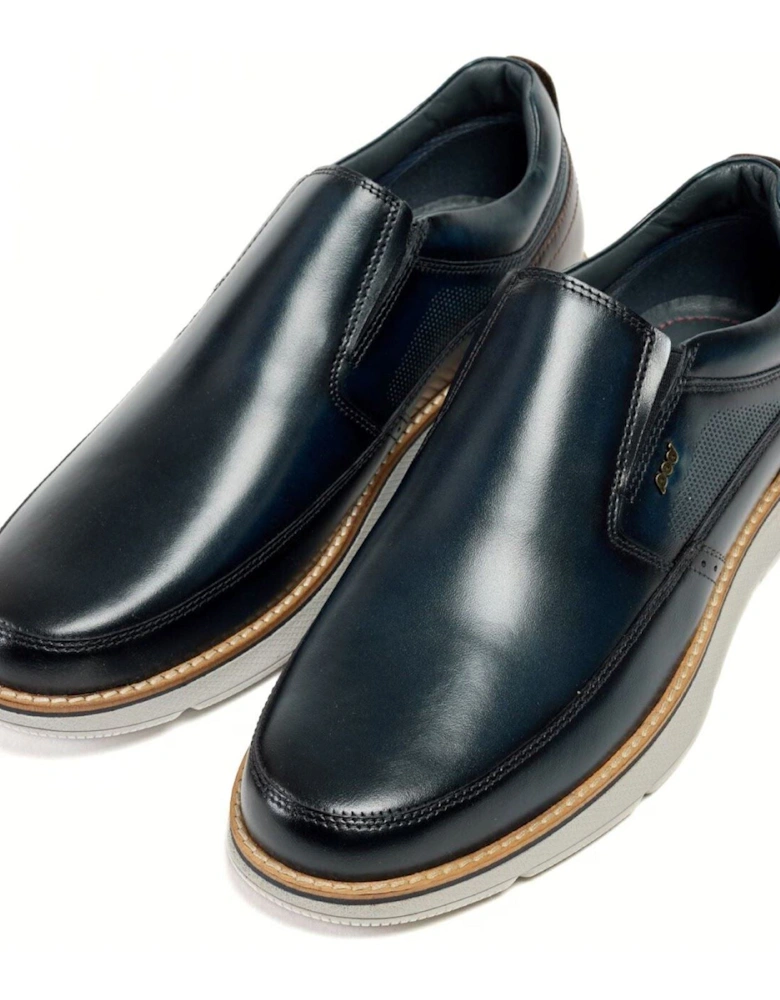 Fowler Leather Men's Navy Loafers