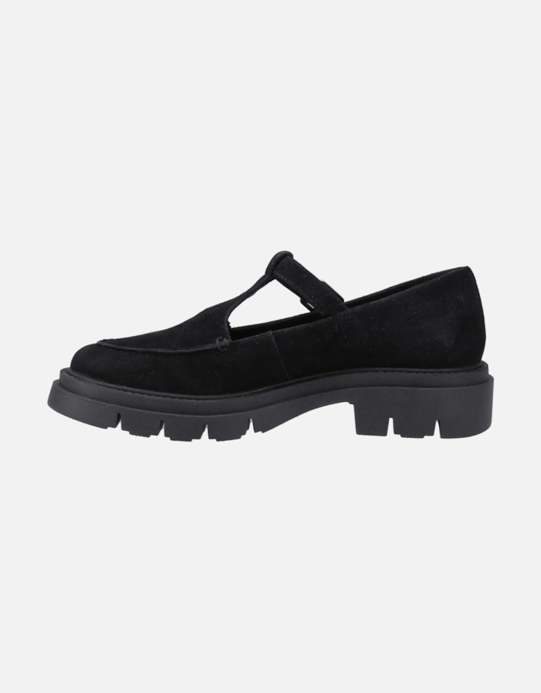 Nella T-Bar Suede Women's Black Shoes