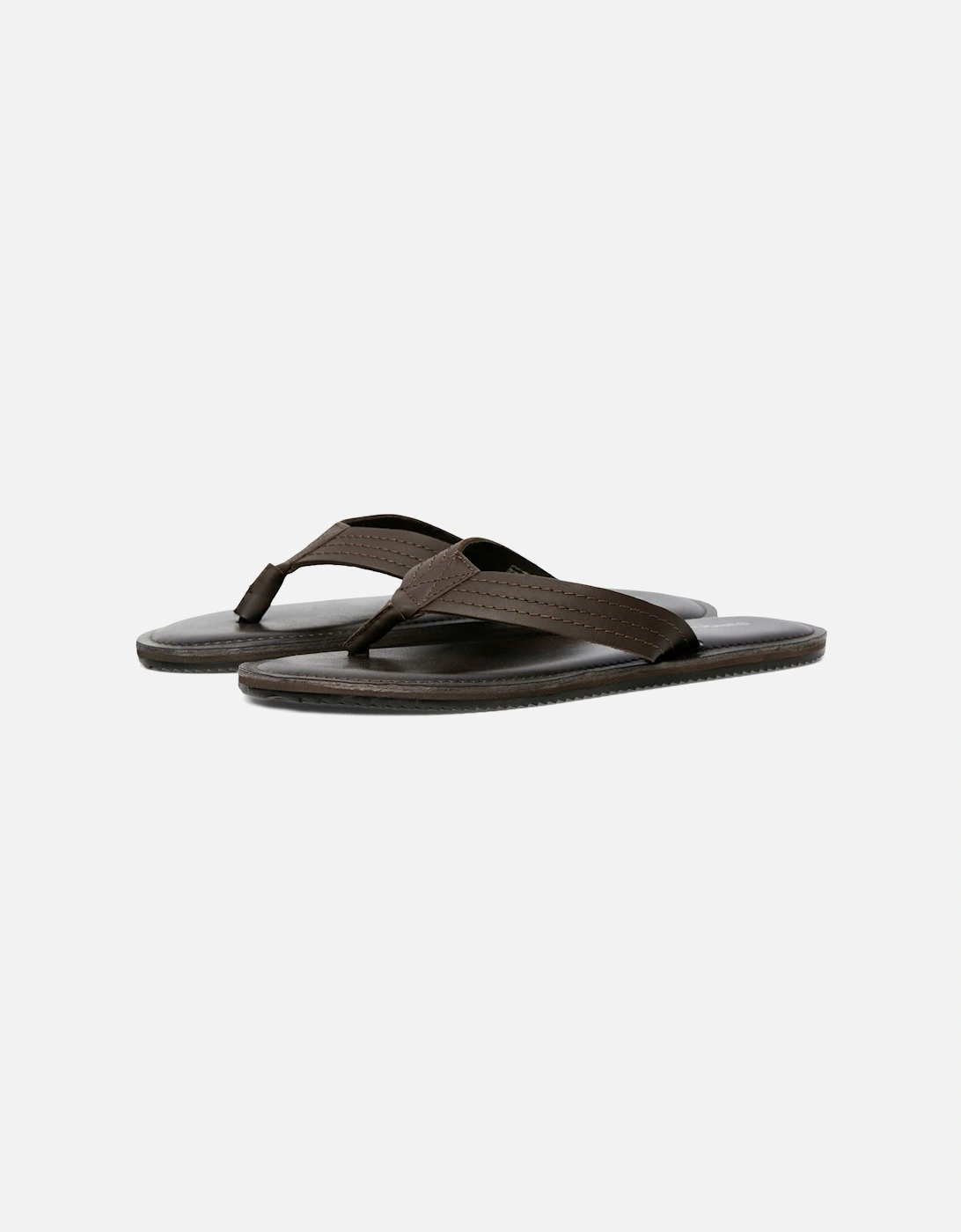 Washton Leather Men's Brown Stone Flip Flops, 8 of 7
