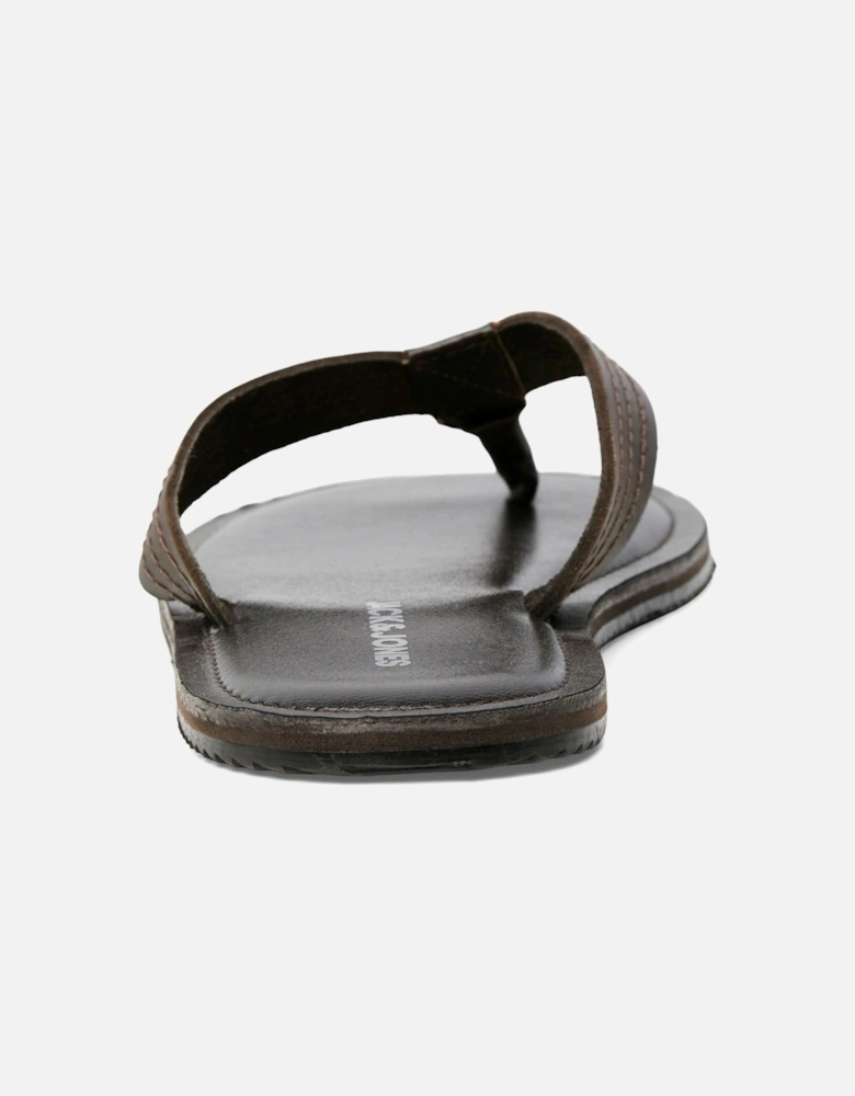 Washton Leather Men's Brown Stone Flip Flops