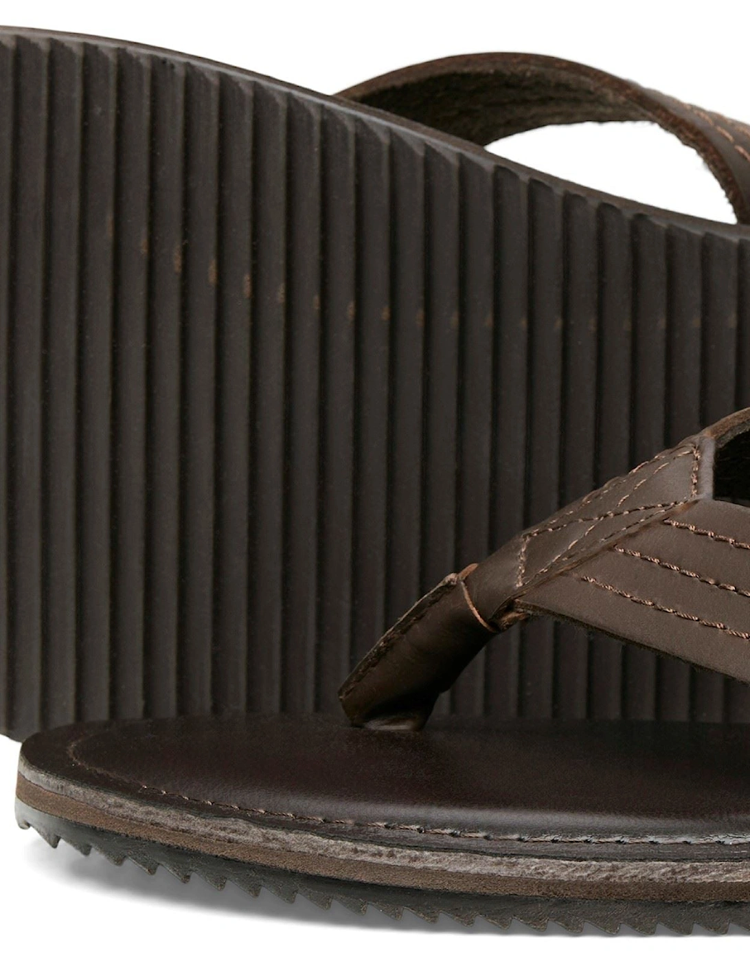 Washton Leather Men's Brown Stone Flip Flops