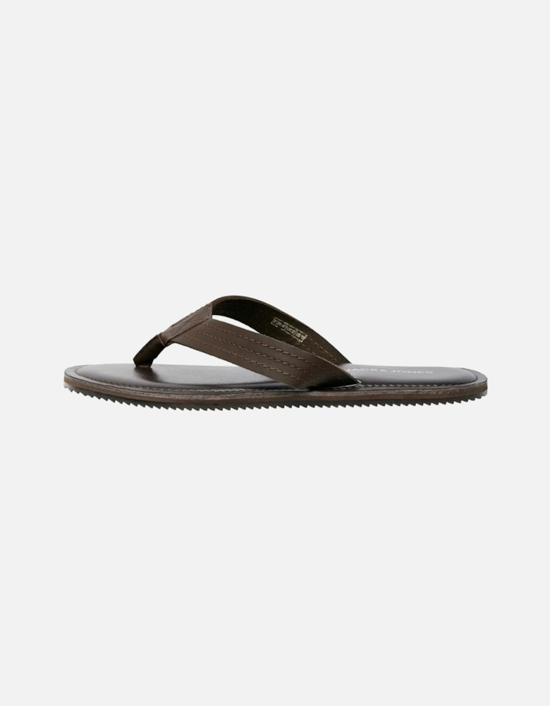 Washton Leather Men's Brown Stone Flip Flops