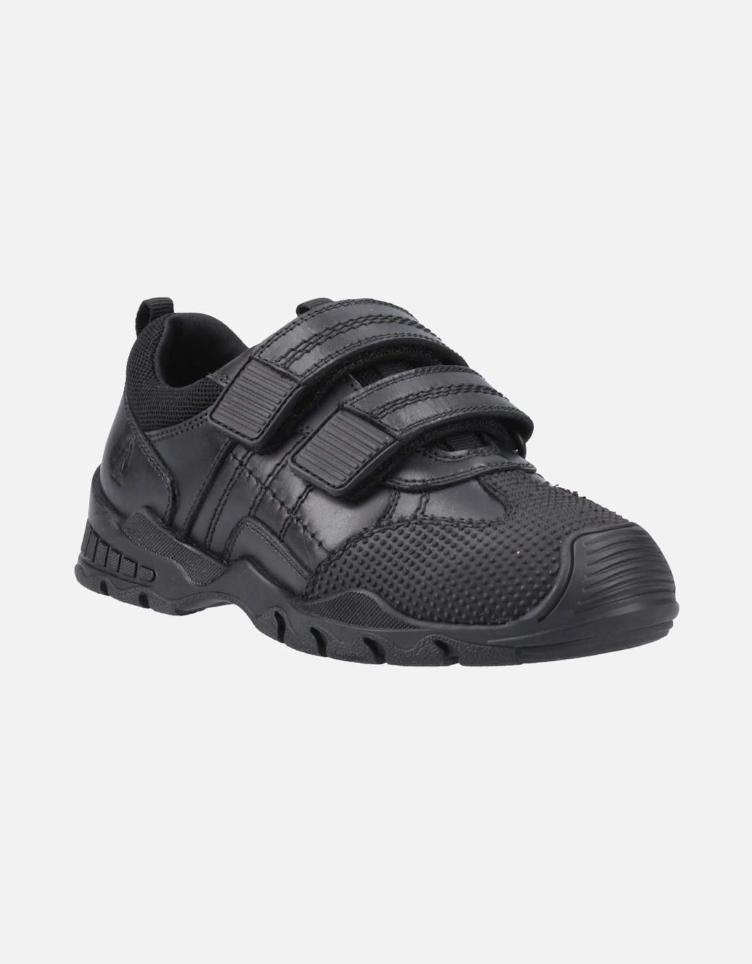 Hush Puppies Boys Black  Tristen Leather Junior Shoes - Size UK 2 / Eu 34 / Us 2.5 Kids