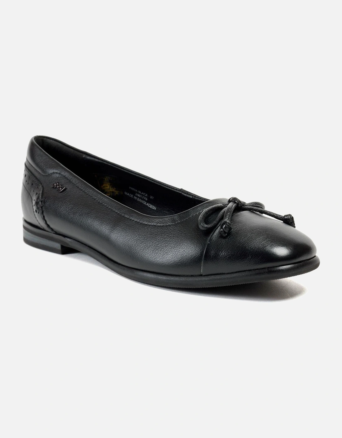 Priya Leather Women's Black Flats, 6 of 5