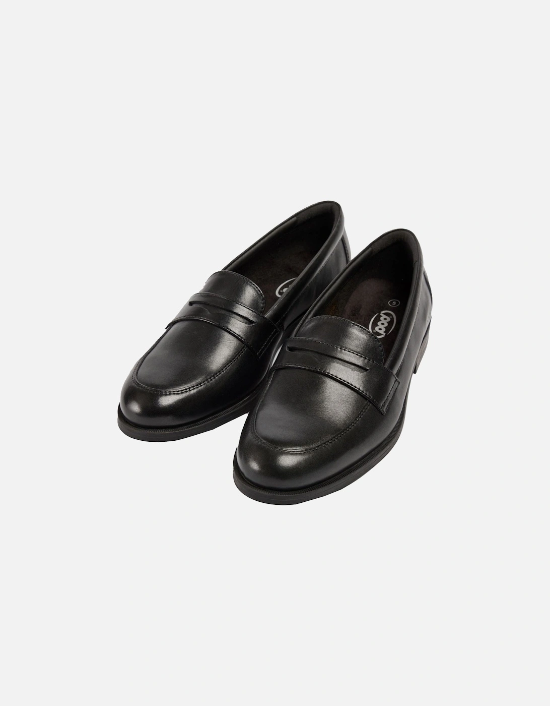 Islay Leather Girls's Black Loafers