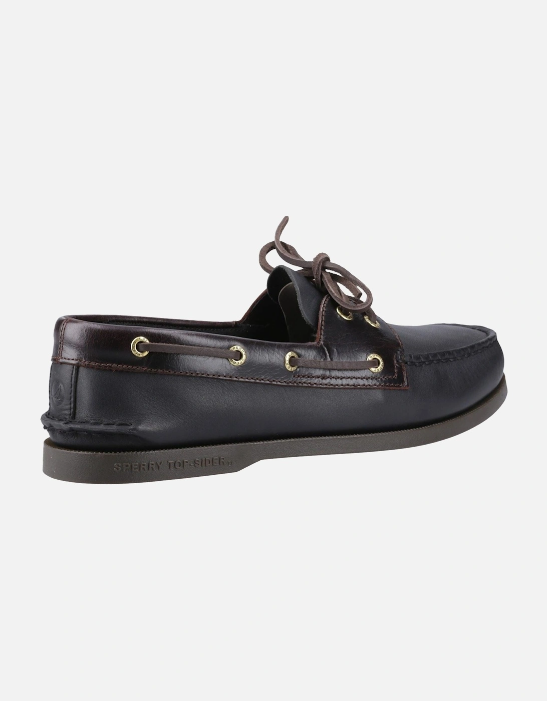 Sperry Authentic 2 Eye Leather Men's Amaretto/Black Boat Shoes