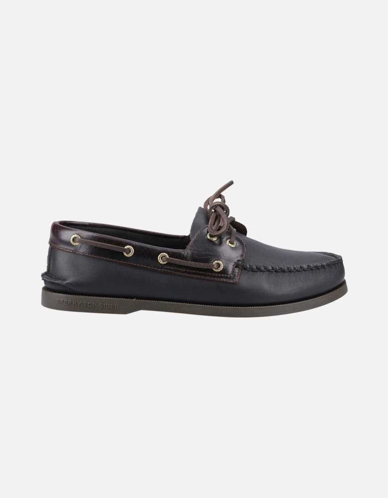 Sperry Authentic 2 Eye Leather Men's Amaretto/Black Boat Shoes