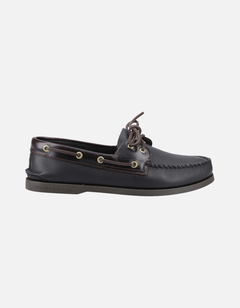Sperry Authentic 2 Eye Leather Men's Amaretto/Black Boat Shoes