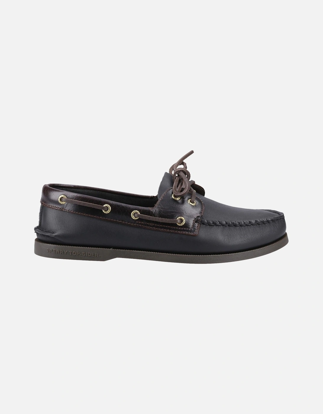 Sperry Authentic 2 Eye Leather Men's Amaretto/Black Boat Shoes