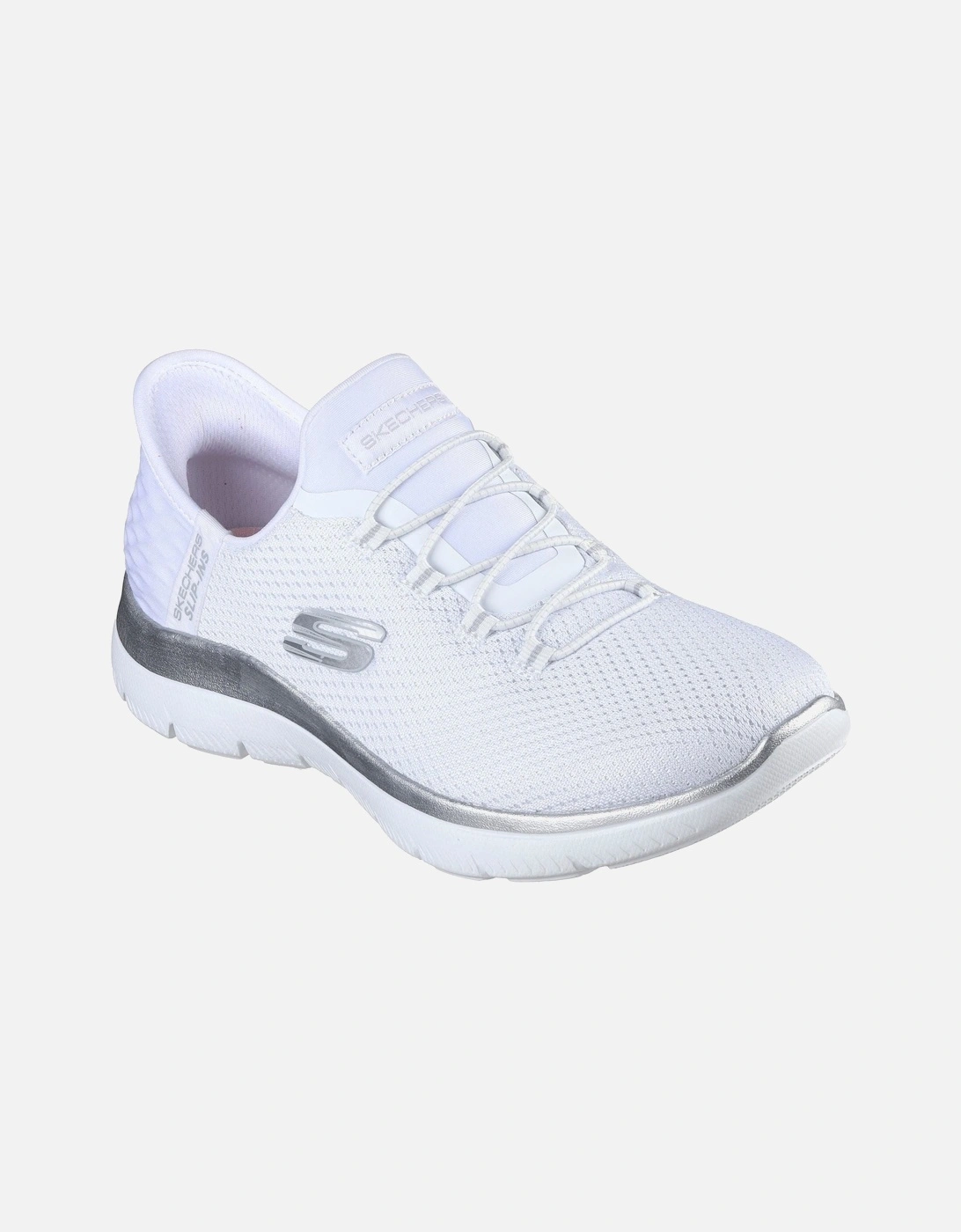 Summits Diamond Dream Textile Women's White/Silver Trainers, 6 of 5