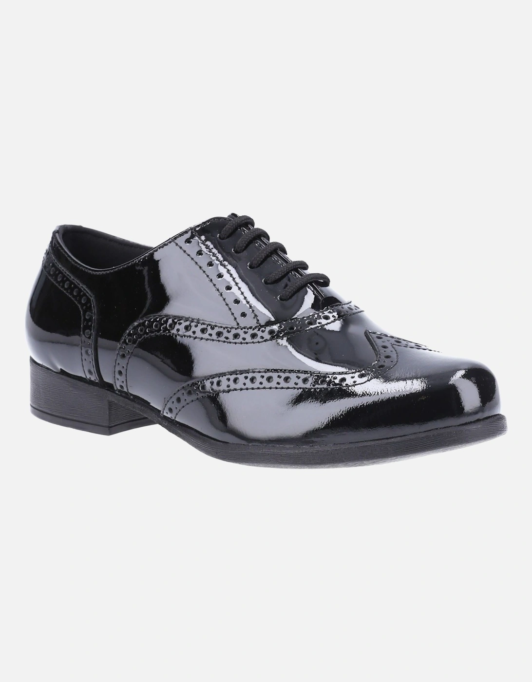 Kada Senior Patent Leather Girls's Patent Black Brogues, 5 of 4