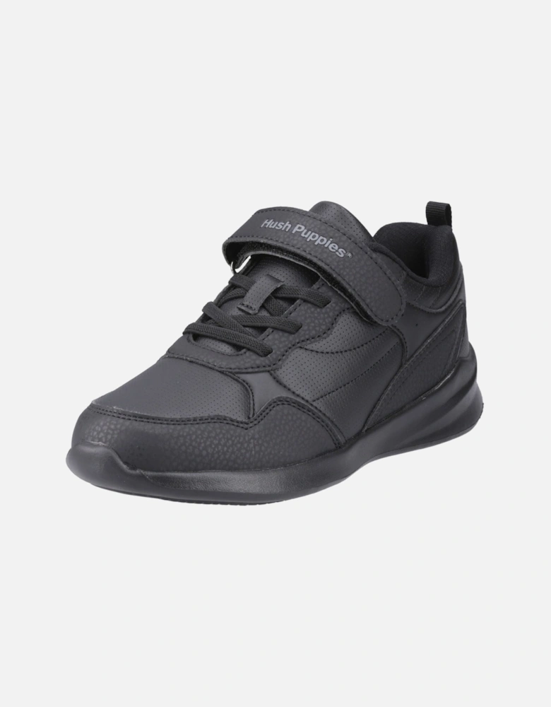 Marling Bungee Lace Senior Polyurethane Black Shoes