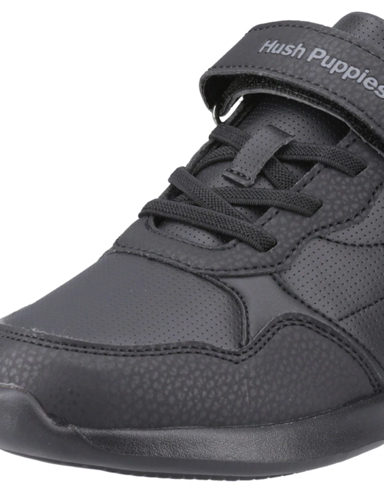 Marling Bungee Lace Senior Polyurethane Black Shoes