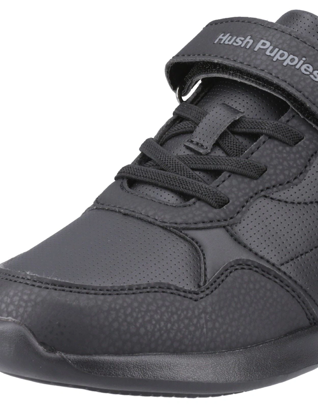 Marling Bungee Lace Senior Polyurethane Black Shoes