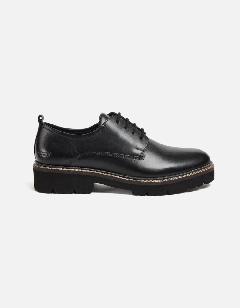 Kris Leather Women's Black Derby Shoes