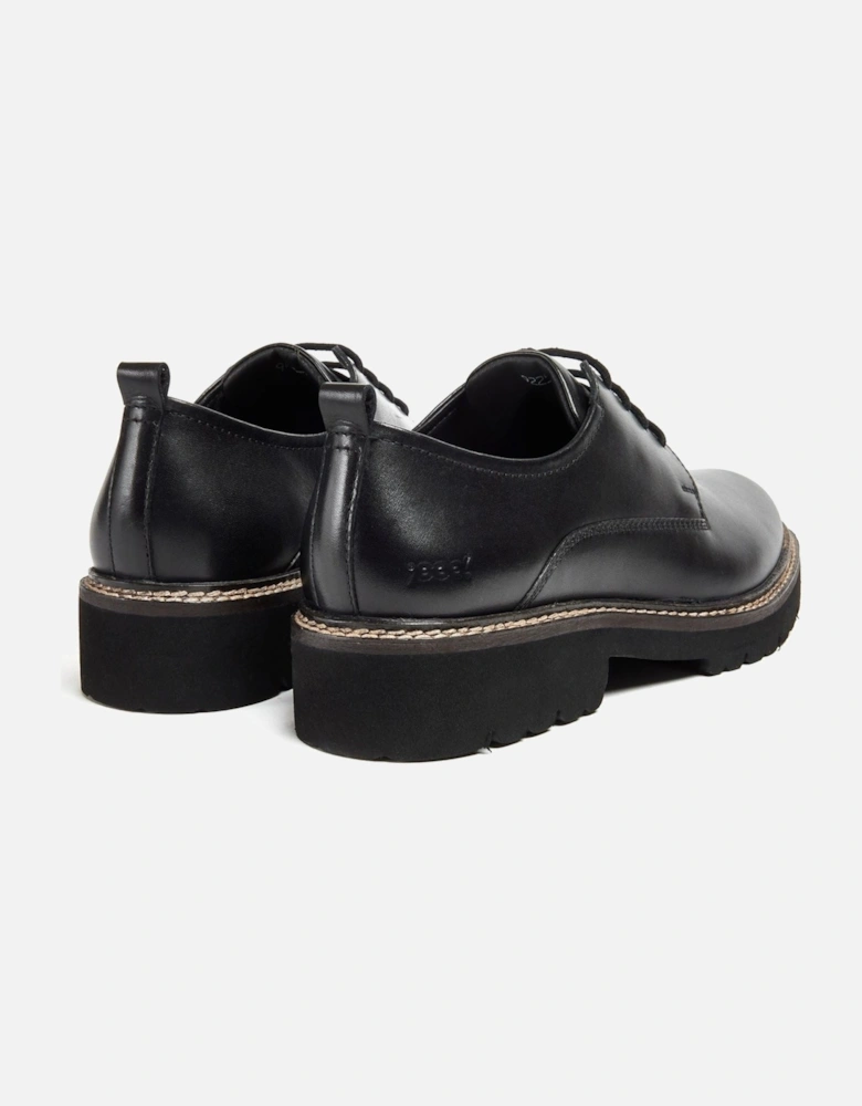 Kris Leather Women's Black Derby Shoes