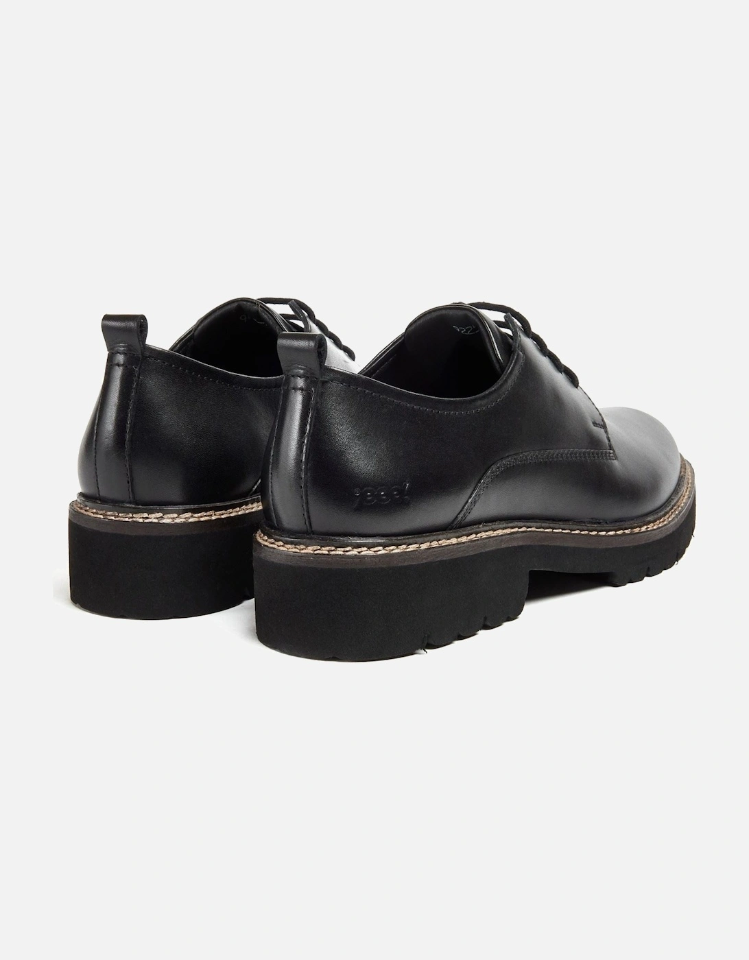 Kris Leather Women's Black Derby Shoes