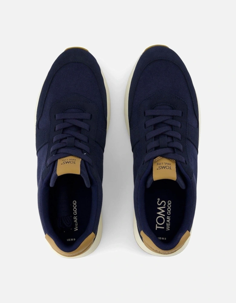 TRVL LITE Retro Leather Men's Navy Trainers
