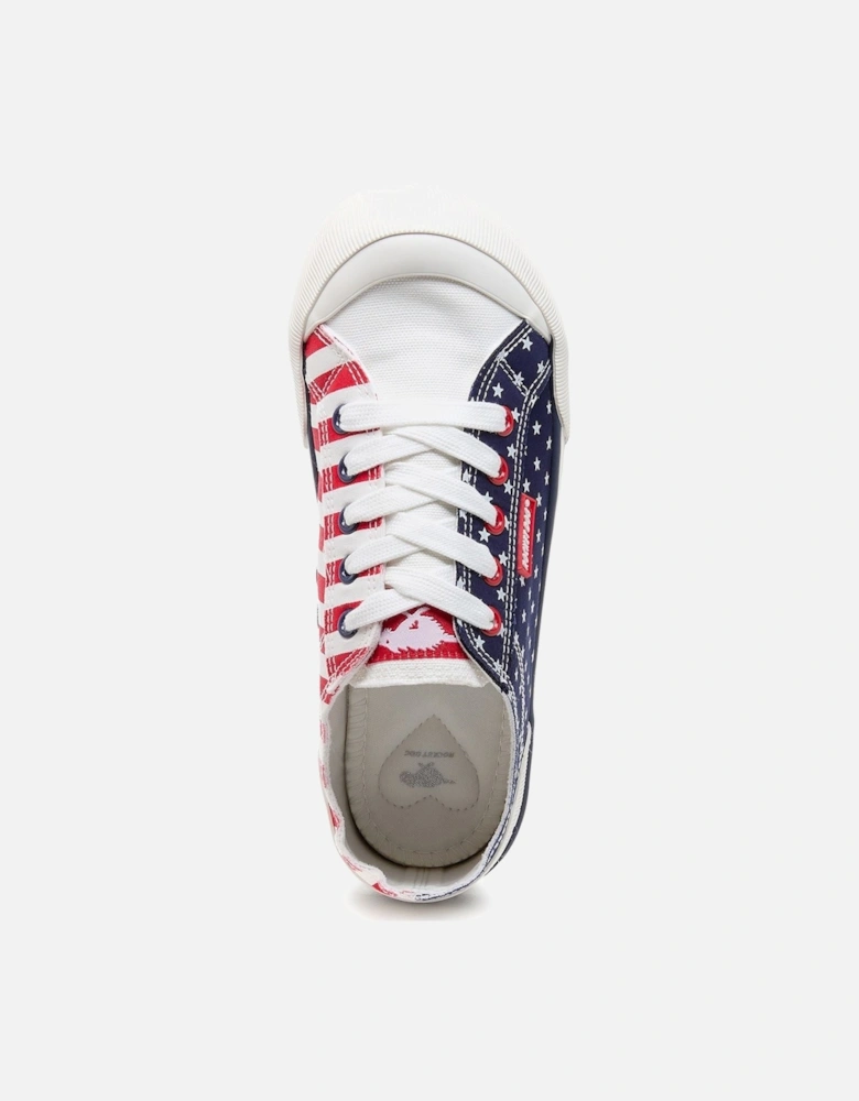Jazzin Spangle Cotton Women's Red/Navy Trainers