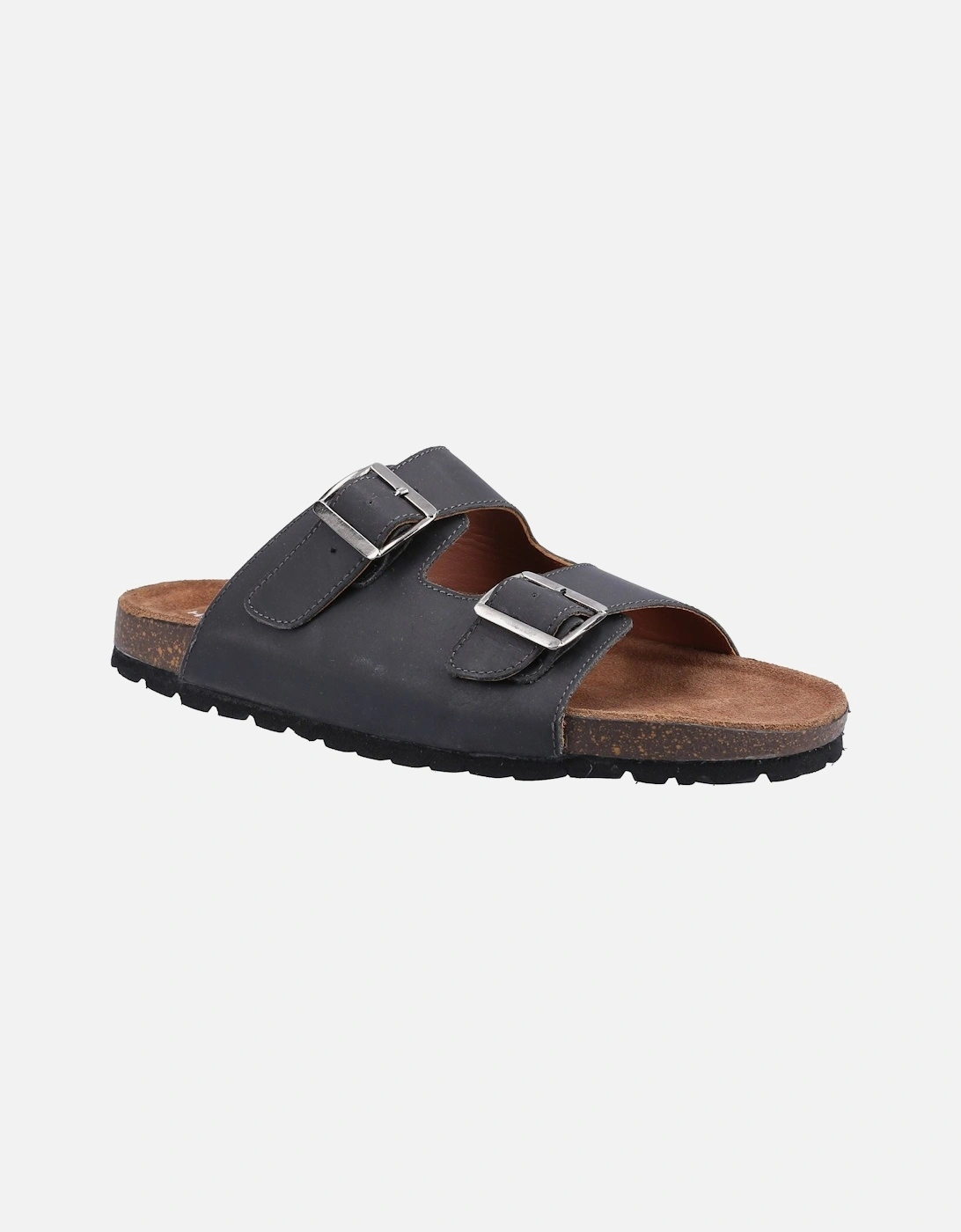 Hush Puppies Men's Hush Puppies Nash Slider Leather Men's Black Sandals