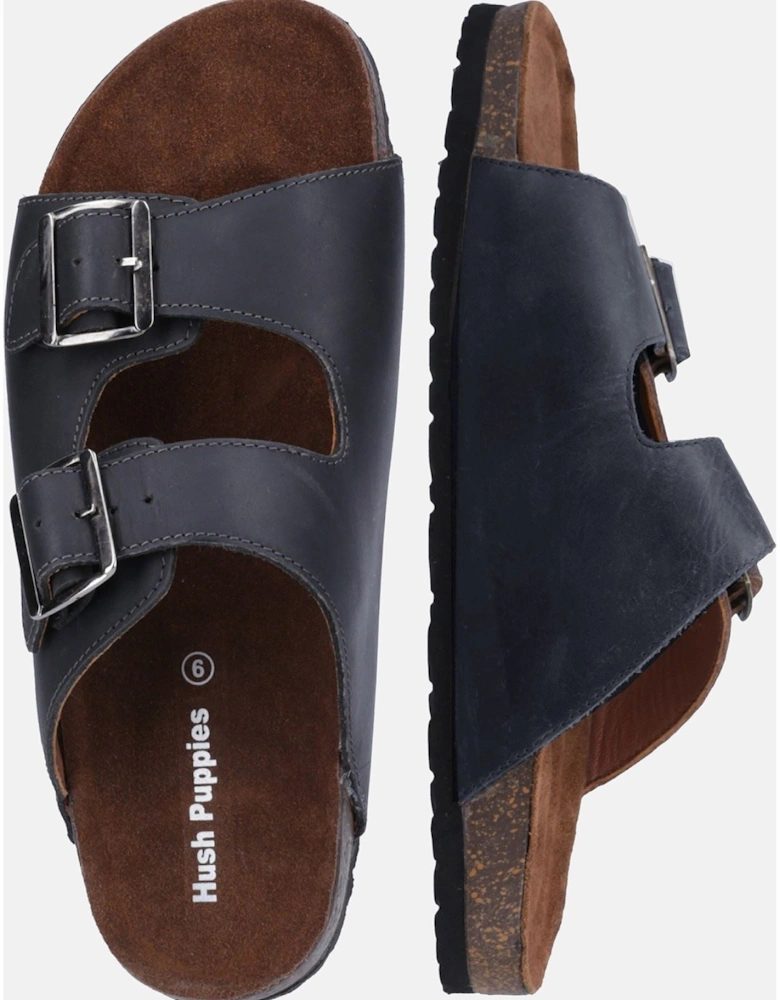 Nash Slider Leather Men's Black Sandals