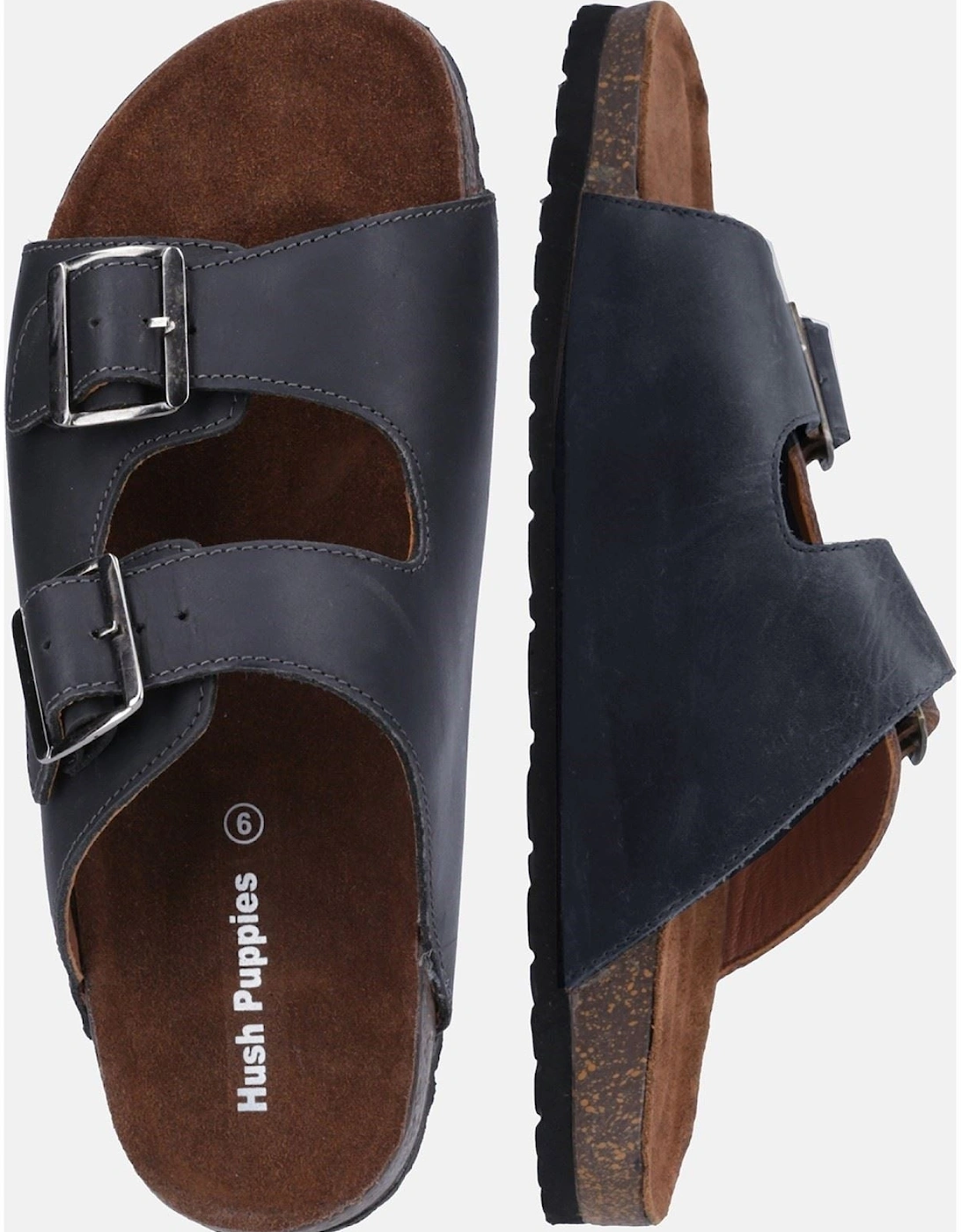 Nash Slider Leather Men's Black Sandals