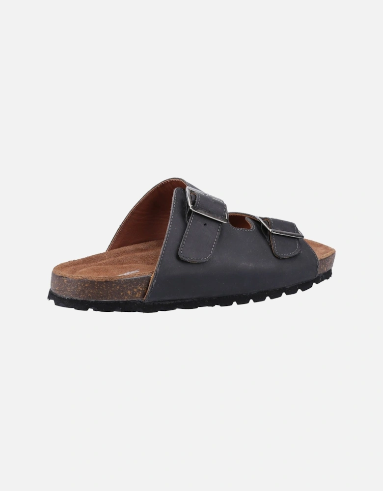 Nash Slider Leather Men's Black Sandals