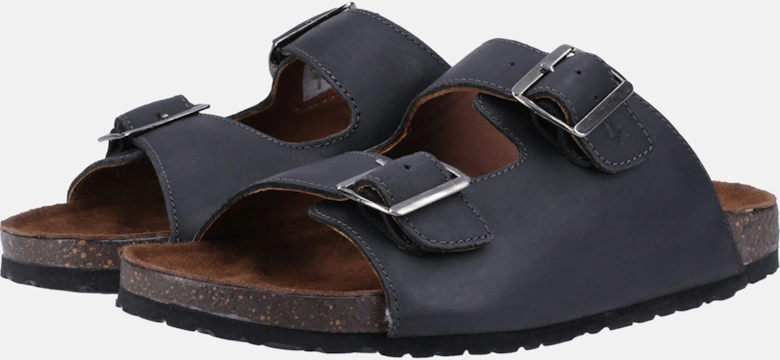 Nash Slider Leather Men's Black Sandals