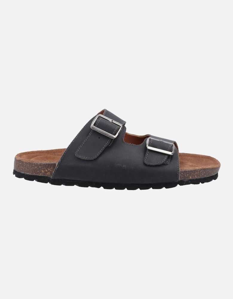Nash Slider Leather Men's Black Sandals