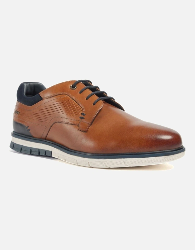 Merlin Leather Men's Tan Lace-Up Shoes