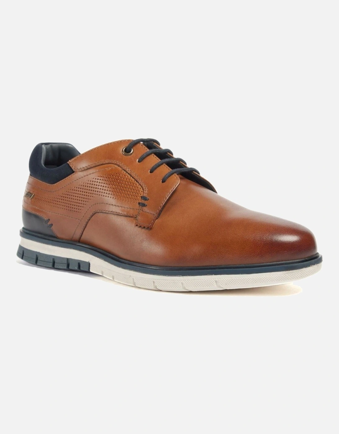 Merlin Leather Men's Tan Lace-Up Shoes, 6 of 5