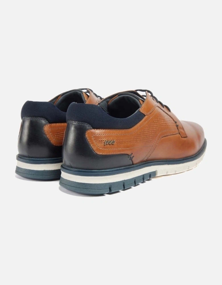 Merlin Leather Men's Tan Lace-Up Shoes