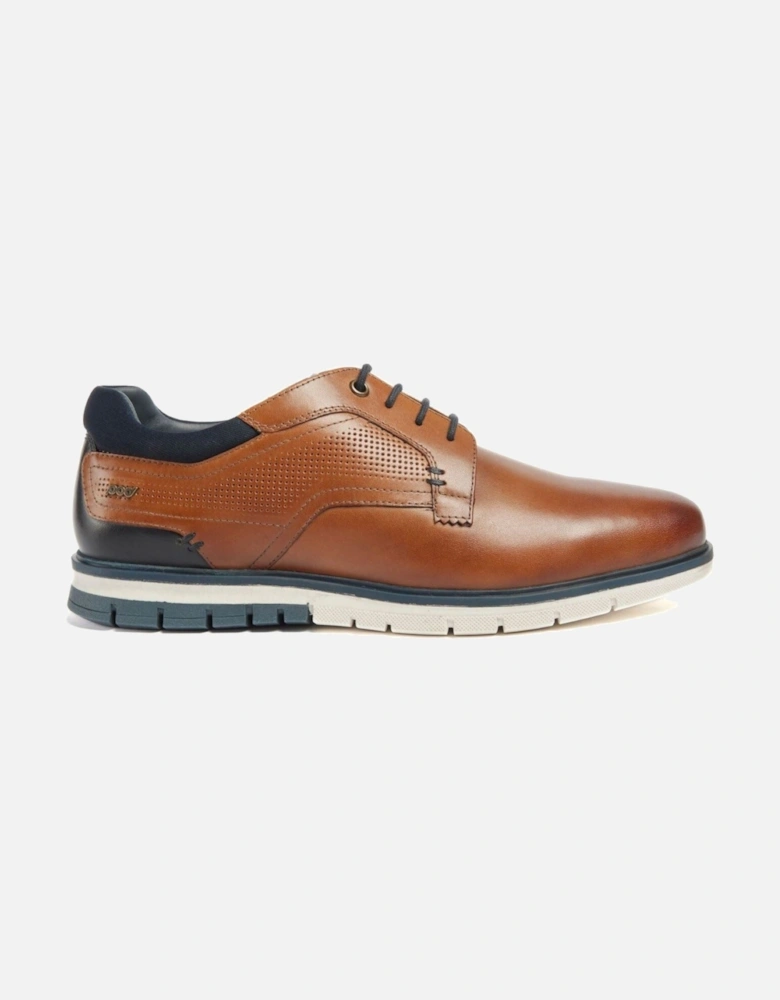 Merlin Leather Men's Tan Lace-Up Shoes