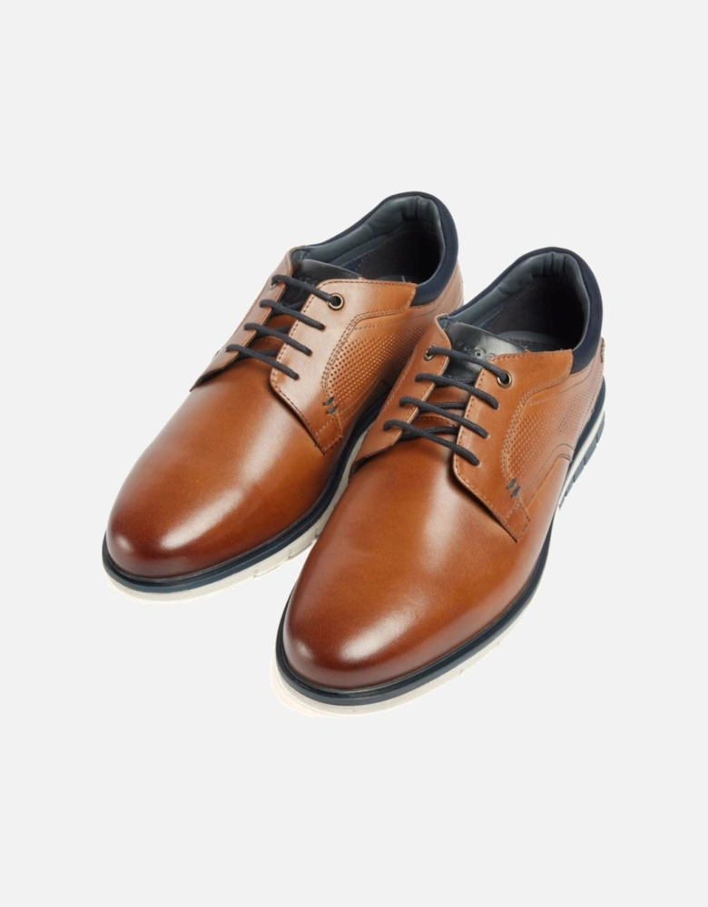 Merlin Leather Men's Tan Lace-Up Shoes