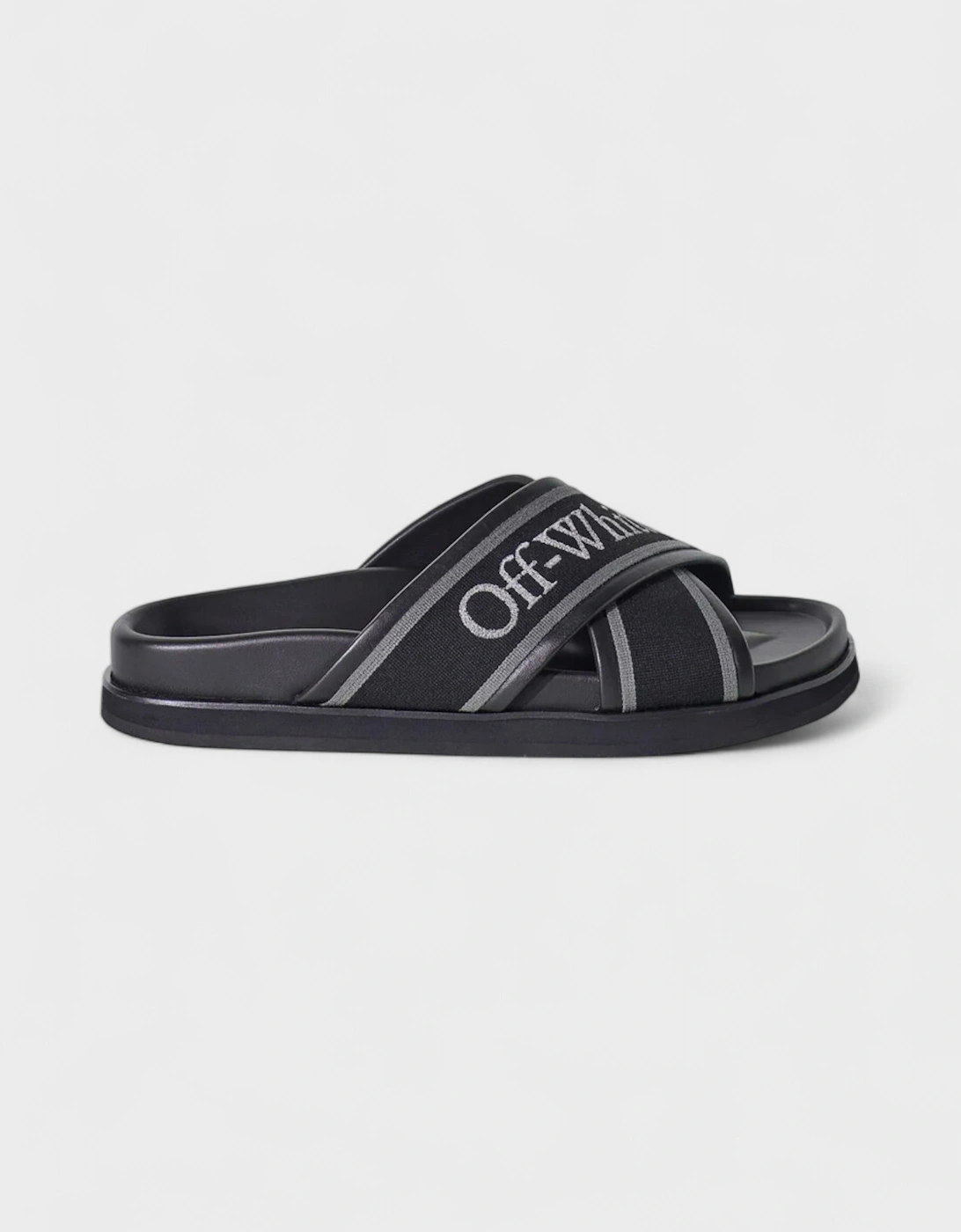 Logo Strap Crossover Slides Black, 5 of 4