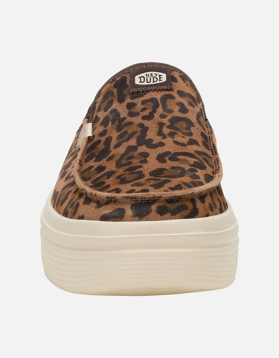 HEYDUDE Austin Lift Classic Leather Women's Brown Leopard Mules