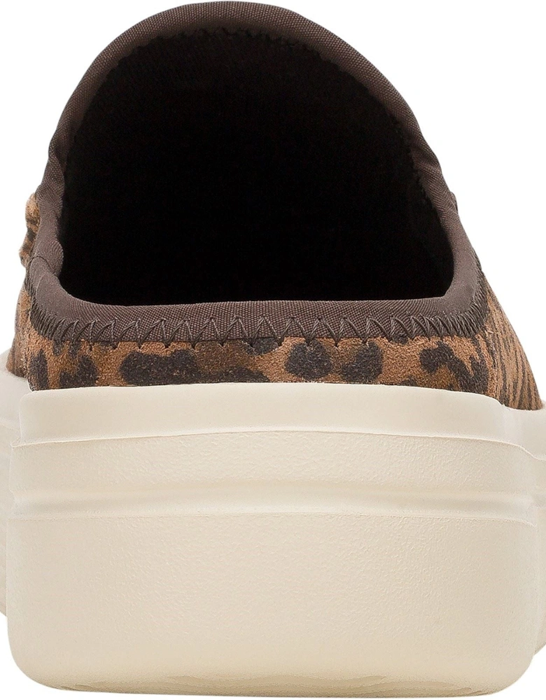 HEYDUDE Austin Lift Classic Leather Women's Brown Leopard Mules