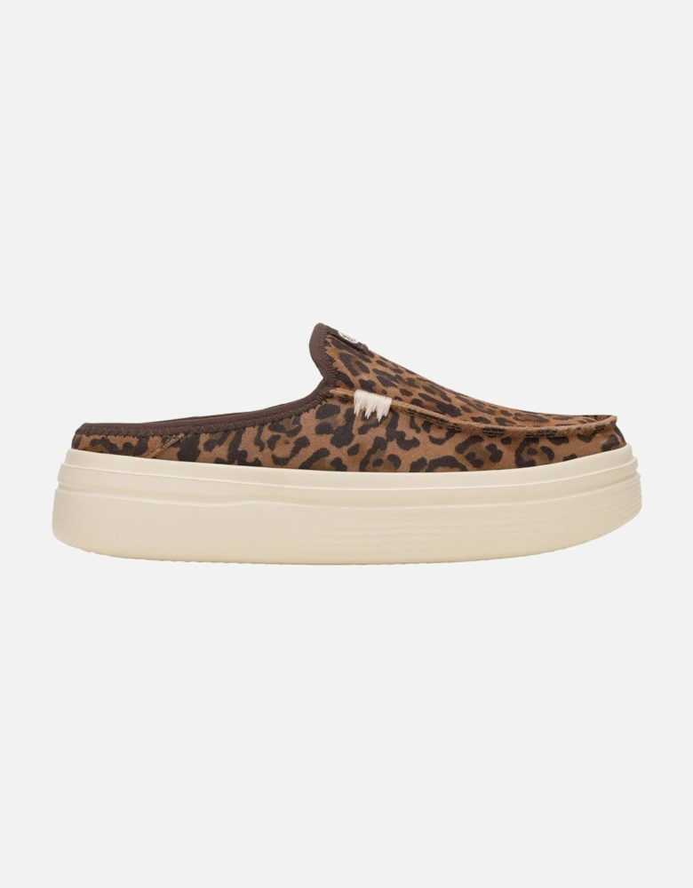 HEYDUDE Austin Lift Classic Leather Women's Brown Leopard Mules