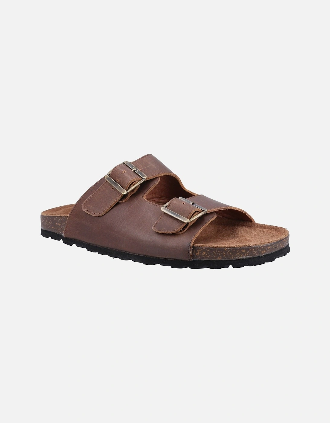 Hush Puppies Men's Hush Puppies Nash Slider Leather Men's Brown Sandals