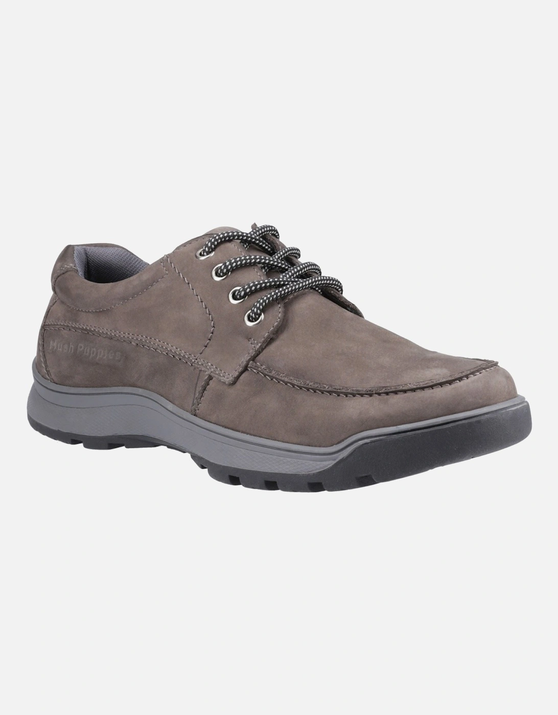 Tucker Lace Leather Men's Grey Nubuck Lace-Up Shoes, 6 of 5