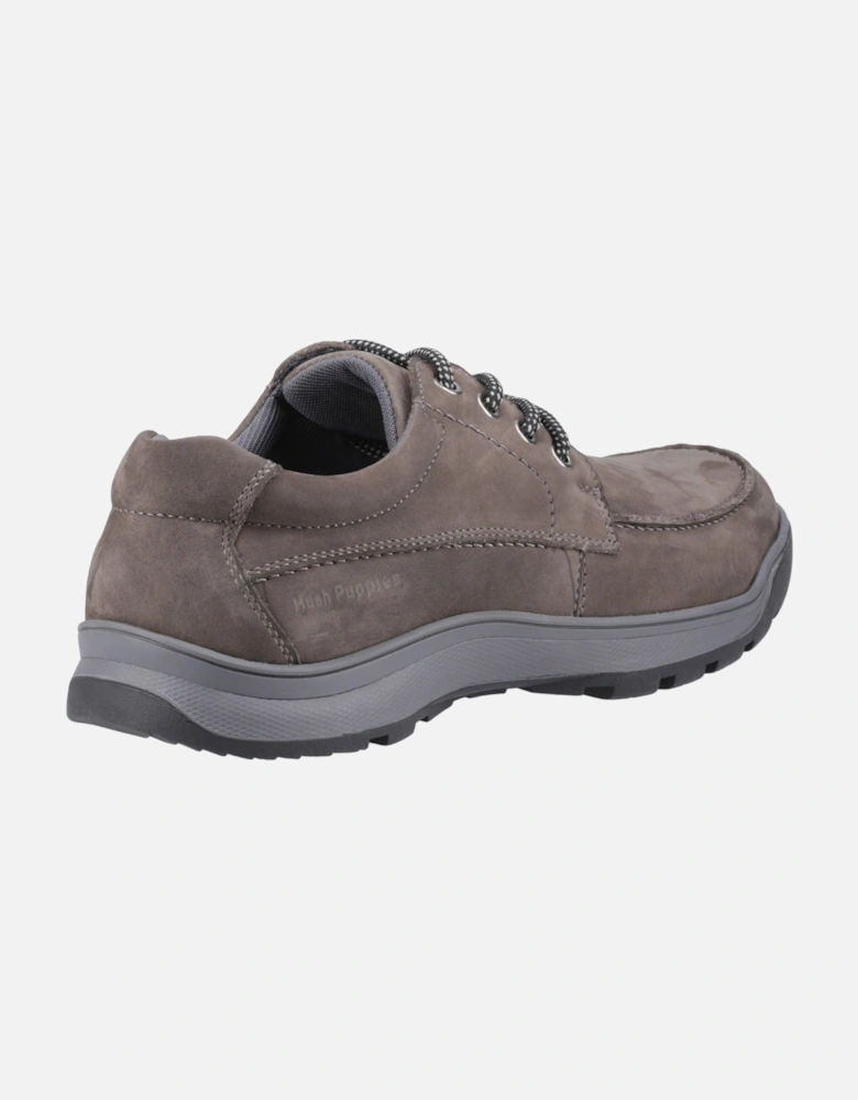 Tucker Lace Leather Men's Grey Nubuck Lace-Up Shoes