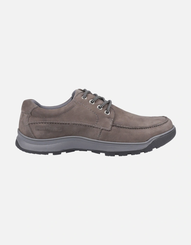 Tucker Lace Leather Men's Grey Nubuck Lace-Up Shoes