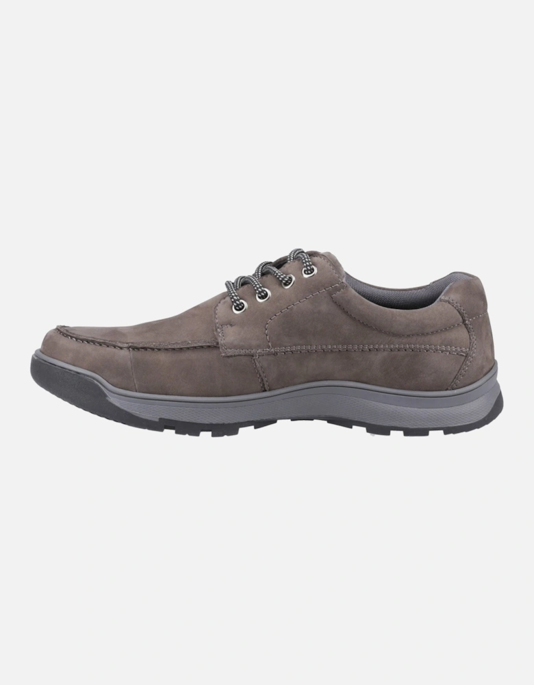 Tucker Lace Leather Men's Grey Nubuck Lace-Up Shoes