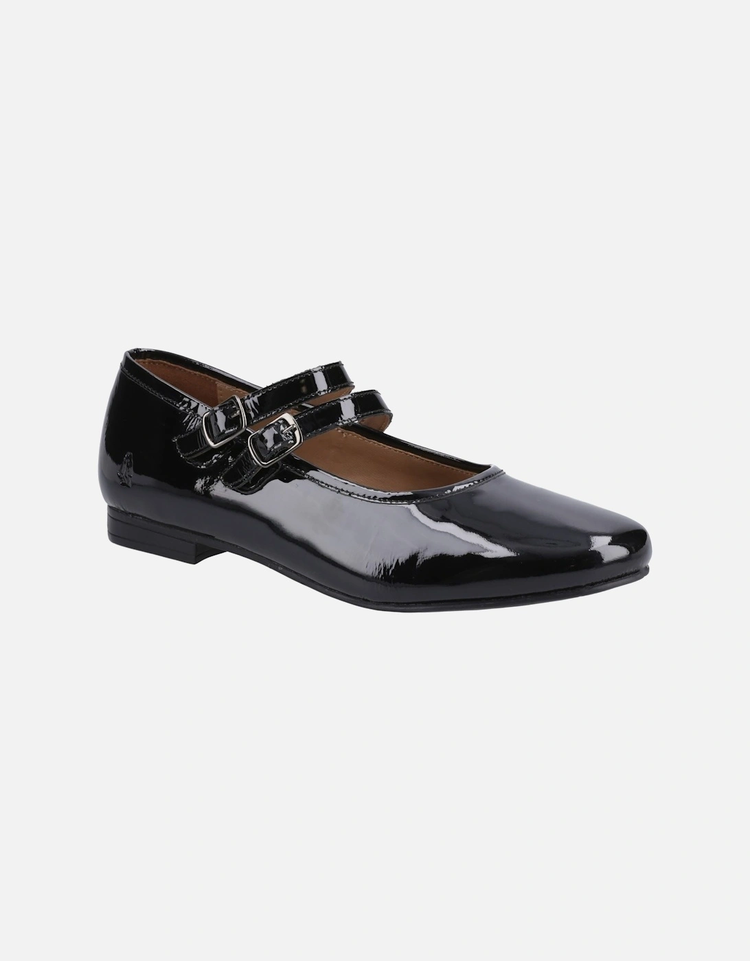 Hush Puppies Nancy Mary Jane Flat Shoes for Women in Black Leather, Size UK 8