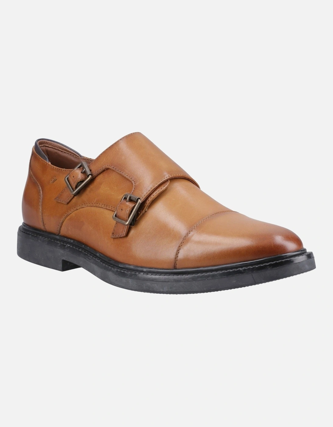 Hush Puppies Men's Hush Puppies Kane Leather Men's Tan Double Monk Shoes - Brown